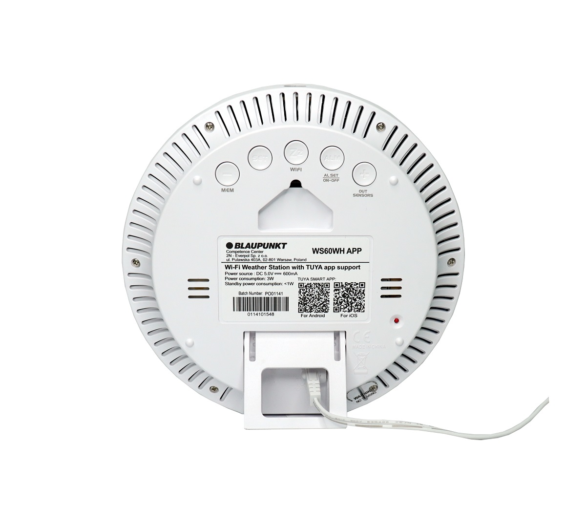 xyz - Stacja pogodowa Blaupunkt WS60WH APP biała - abc