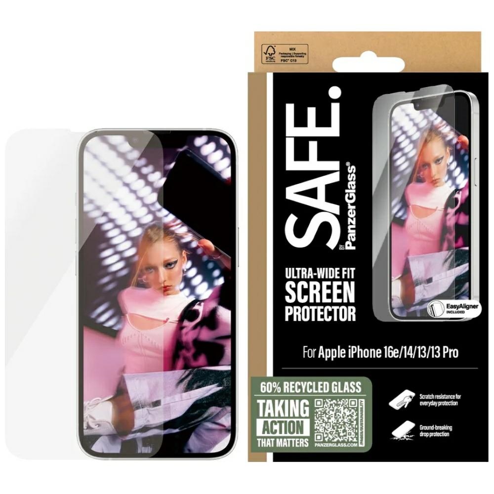 xyz - Szkło hartowane PanzerGlass Safe Ultra-Wide Fit iPhone 16e,14,13,13 Pro - abc