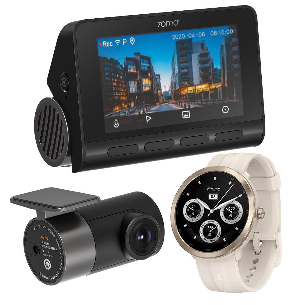 xyz - Wideorejestrator 70mai A800S-1 + RC06 4K + Maimo Watch WT2001 GPS złoty - abc