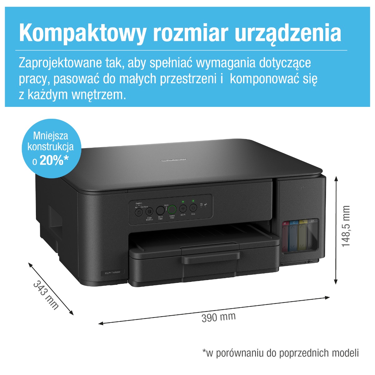xyz - Urządzenie wielofunkcyjne Brother DCP-T430W czarne - abc