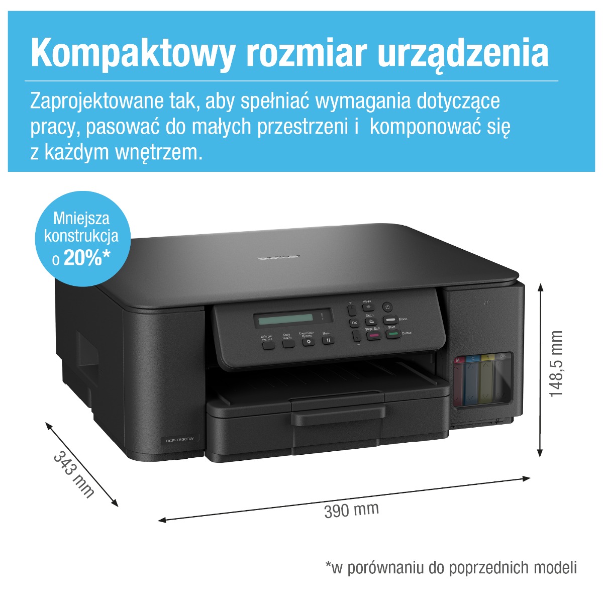 xyz - Urządzenie wielofunkcyjne Brother DCP-T530DW czarne - abc
