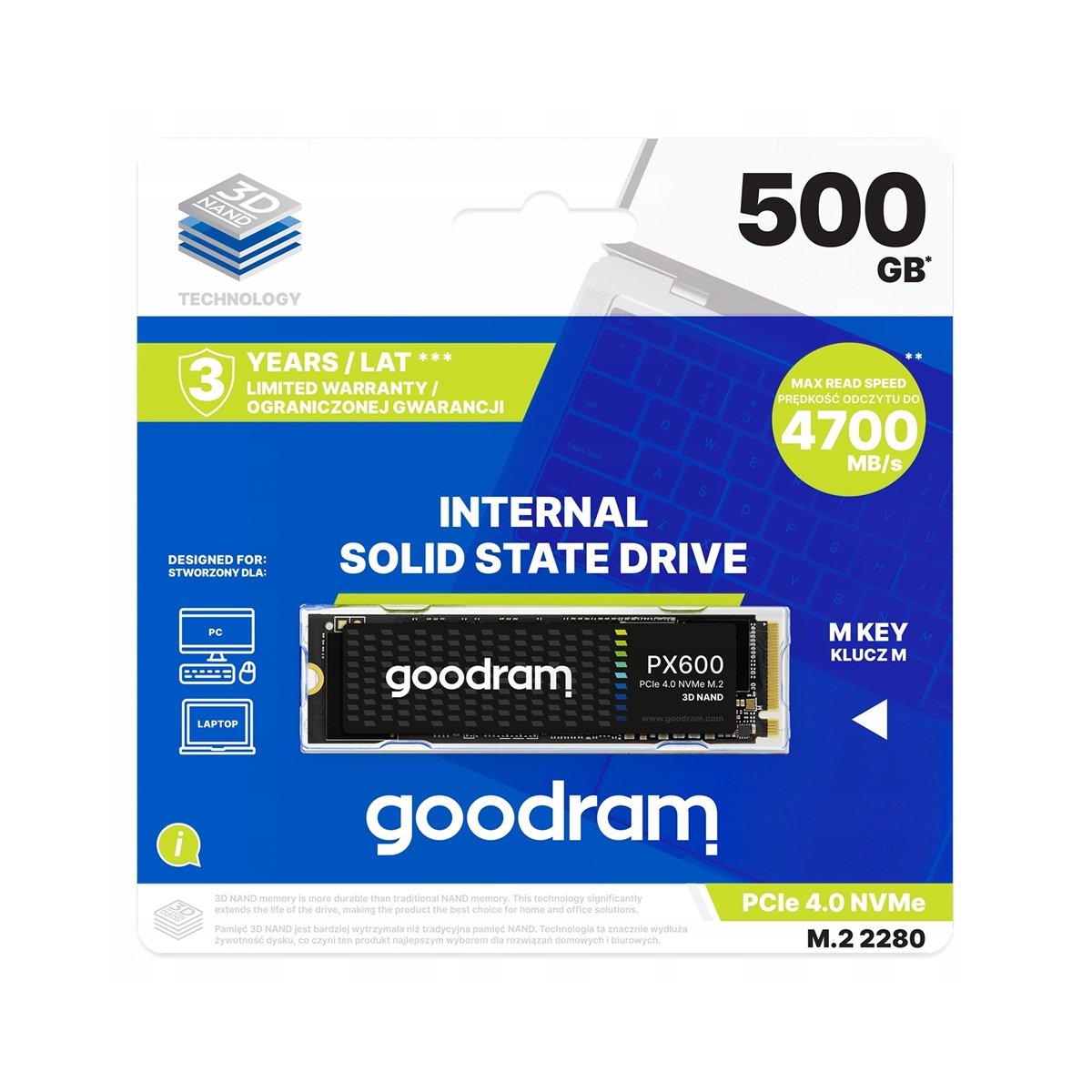 xyz - Dysk SSD GOODRAM PX600 500GB M.2 PCIe NVME gen. 4 - abc