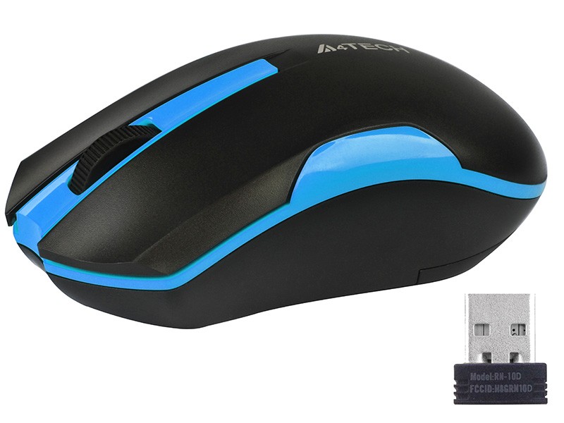 xyz - Mysz bezprzewodowa A4TECH V-TRACK G3-200N-1 Black+Blue WRLS - abc