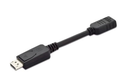 xyz - ASSMANN Kabel adapter Displayport 1.1a z zatrzaskiem Typ DP/HDMI A M/Ż czarny 0,15m - abc