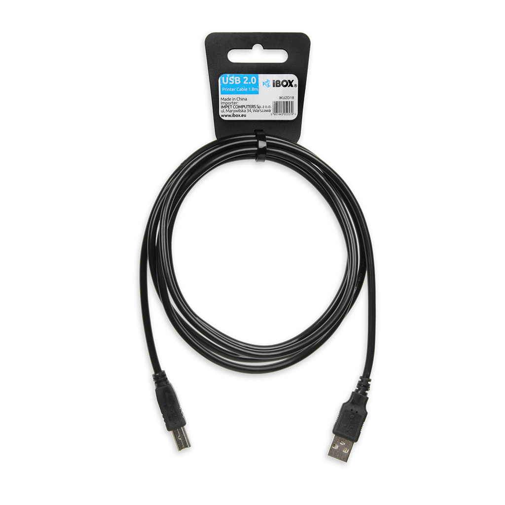xyz - Kabel do drukarki iBOX IKU2D USB 1.8 m - abc