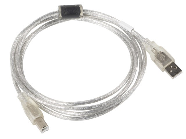 xyz - LANBERG Kabel USB 2.0 AM-BM 5M Ferryt przezroczysty - abc