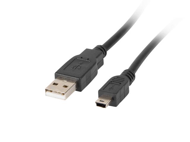 xyz - LANBERG Kabel USB 2.0 mini AM-BM5P 1.8M czarny (CANON) Ferryt - abc