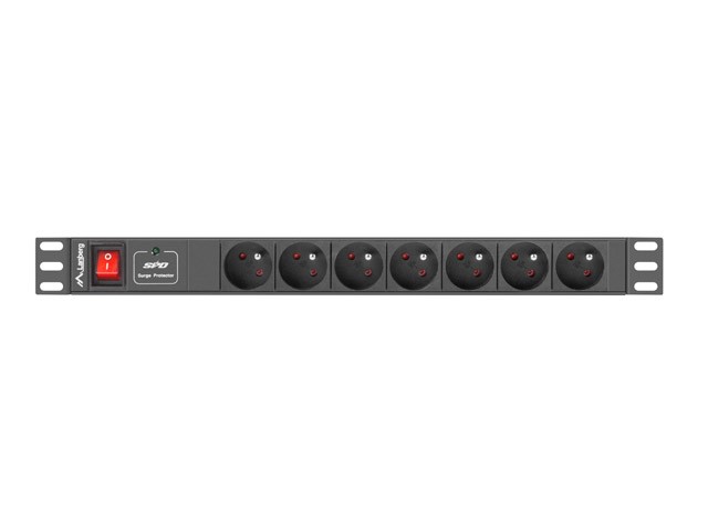 xyz - Listwa zasilająca Lanberg do RACK 1U 10A PDU 7x PL 2m czarna - abc