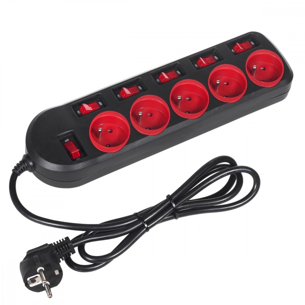 xyz - Maclean Listwa zasilająca MCE204 5 gniazd z włącznikami - abc